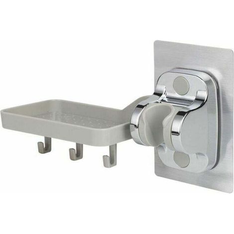 Supporto per doccia portatile, supporto per soffione doccia senza foratura, adesivo forte, angolo regolabile, XU, multifunzionale, 1 pz - KZQ (1/4)