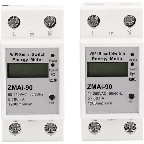 Moniteur d'énergie domestique intelligent Compteur de puissance domestique intelligent wattmètre compteur d'énergie relais de tension Wifi compteur de consommation électrique travail Moniteur d'électr (1/5)