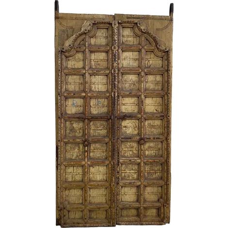 Puerta de madera acabado artesanal marrón 126x10x236h cm
