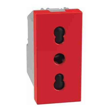 Enchufe bidireccional antibacteriano rojo BTIJ4180RAB 2P+T 16A 250V CA