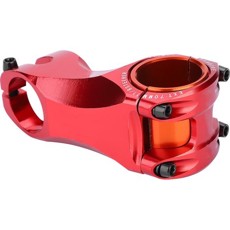 Potence de Vélo VTT - Alliage Aluminium -17°, 31.8mm, Rouge, Compatible MTB