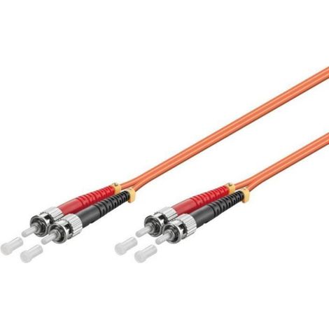 Câble Fibre Optique - ST/UPC OM2 0,5 M - Multimode Full Duplex - Orange LSZH (1/3)