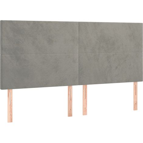 Maison Exclusive - Testiera Grigio Chiaro 180x5x118/128 cm Velluto