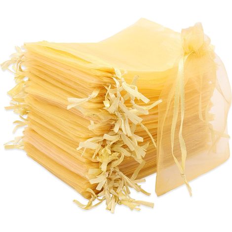 QAZQA 50pcs Sacs Organza,15x20cm Sachets Pochettes Cadeau en Organza avec Rubans Sac à Bijoux Sachets pour Lavande Sacs de Bonbons Faveur Présent Sacs pour Anniversaire Baptême Fête Décoration Mariage (1/5)