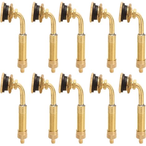 10 valves de pneu engin TP en cuivre gros alésage 60-80 mm coudés 45° pour chargeuses pelleteuses bulldozers (1/5)