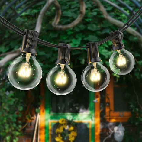Outdoor Festoon Lights,7.5m G40 String Lights Mains Powered with 25 Bulbs,IP45 Waterproof Indoor & Outdoor Wedding Backyard Cafe Garden Home Party Decoratio [Energy Class A+] (1/5)