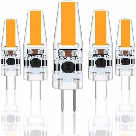 Ampoules LED G4 3W 12V AC/DC, équivalentes à des ampoules halogènes de 30W, 300 lm, blanc chaud 2700K, non dimmables, lot de 5-AquaForge (1/5)