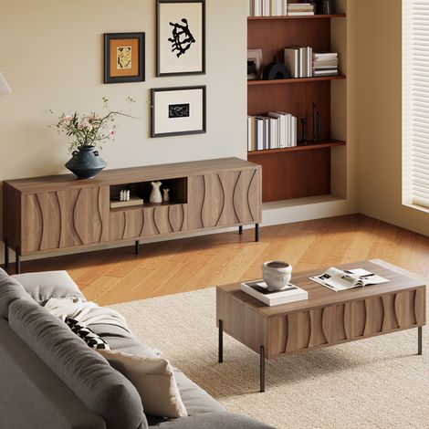 mobile credenza 160 naturale set soggiorno MDF OKMYHOME (1/5)