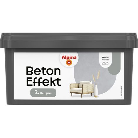 Alpina Wandfarbe Beton Effekt hellgrau 1 L Innen (1/2)