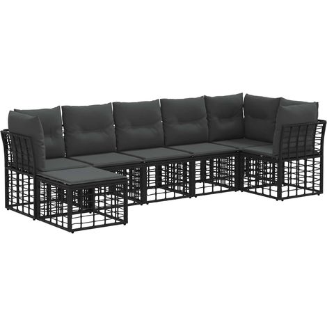 Maison Exclusive - Set di divani da esterno Nero Poliestere
