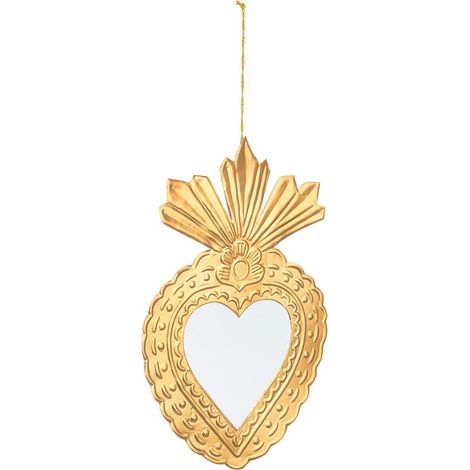 Bizzotto Pendaglio di Natale Malory Cuore con Specchio 24 x 34 Cm Oro