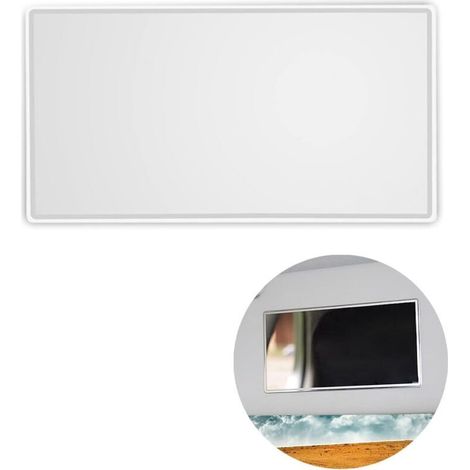 Miroir de Maquillage de Voiture, Miroir Cosmétique de Voiture, Miroir de Courtoisie de Pare-Soleil, Miroir Pare-Soleil en Acier Inoxydable, pour Pare-Soleil, Chambre, Salle de Bain(110 65mm) (1/4)