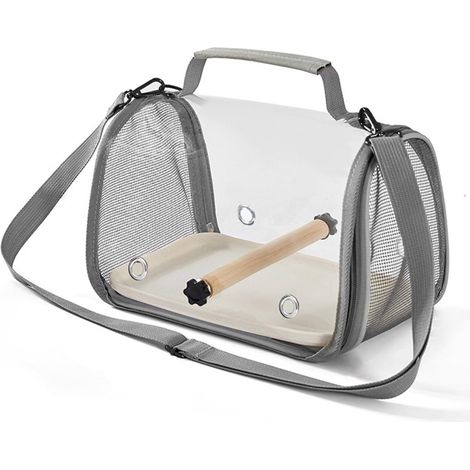 Atmungsaktive, faltbare Panorama-Vogeltasche – Vogelrucksack – Tragbarer kleiner Vogeltransportkäfig – Mit Sitzstange – Mit herausnehmbarer Schale – Verstellbar (1/4)