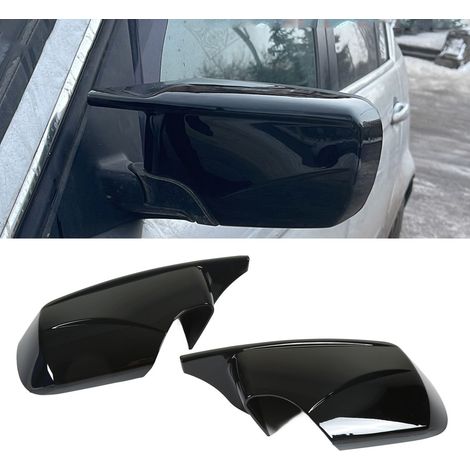 Spiegelgehäuse, Bullhorn-Stil, links + rechts Set, Ersatz für BMW 3er E46 Limousine 1998-2005, glänzend schwarz. (1/5)