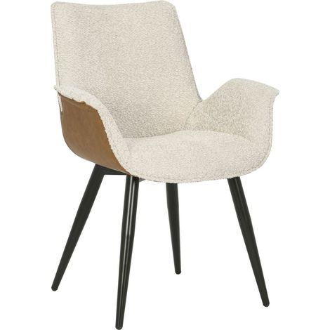 Sedia imbottita con gambe in ferro 67x64x87 beige / marrone ELLA 100