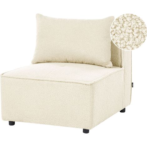 Chair Module Off White Boucle 1 Seat Modern Style AXEBO (1/5)