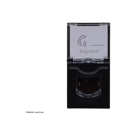 Prise RJ45 catégorie6 FTP Mosaic 1 module noir mat LEGRAND 079162L
