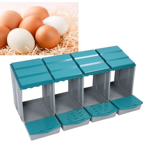 [Pollaio] Nido in PP per galline con 4 scomparti, accessori per l'installazione inclusi, resistente e facile da pulire. (1/4)