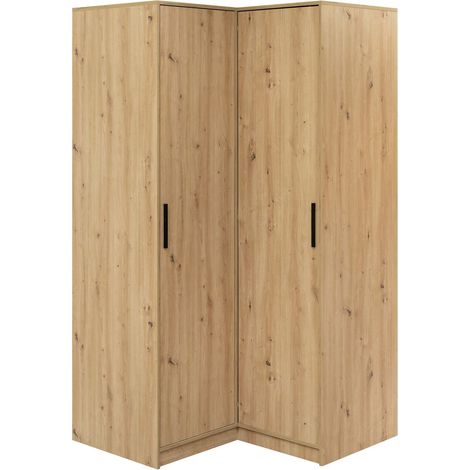 Armario de rincón Lombala 113 , 200x107x109cm, Puertas de armario: Con bisagras, Número de estantes: 0