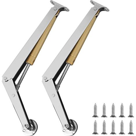Lot de 2 vérins à gaz 200 N/PC - Charnières à fermeture douce - Pour clapet, tatami, coffre à jouets - Armoire suspendue (1/5)