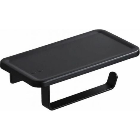 Paper Towel Holder, Toilet Paper Holder Wall Mount Aluminum (Perforated/Non-Perforated) Roll Holder with Spacious Shelves