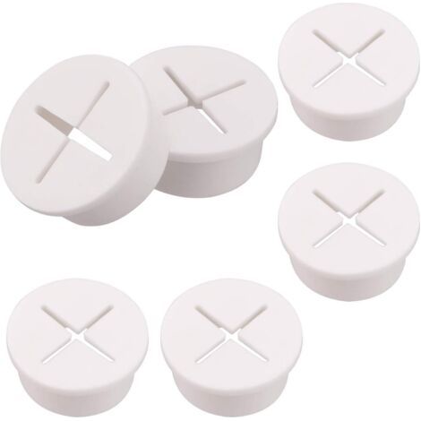 Set mit 6 flexiblen, weißen Silikon-Kabelclips für das Kabelmanagement zu Hause, im Büro und an Computern (1/5)
