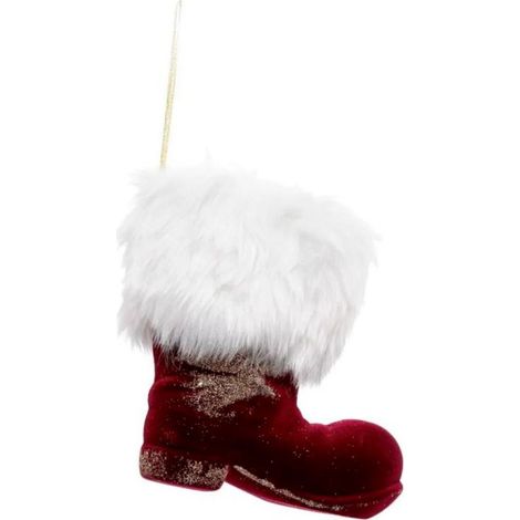 Paris Prix - Sujet De Noël Botte soir 15cm Rouge & Blanc