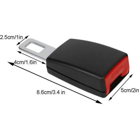 2pcs Rallonge ceinture sécurité - Extension 12cm confortable Verrouillage automatique sécurisé - Voiture et camion - Noir ABS (1/4)