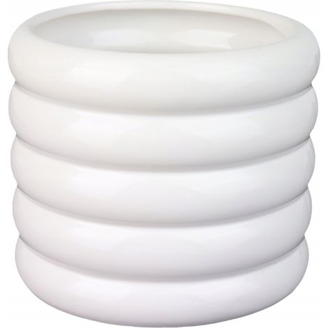 Keramik-Zylinder-Blumentopf 13 cm weiß (1/3)