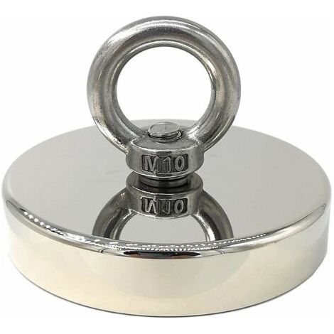 Aimant néodyme Ø 90mm – 300kg de force magnétique – Cuivre-nickel-nickel triple revêtement – Pour soulever et accrocher outils (1/5)