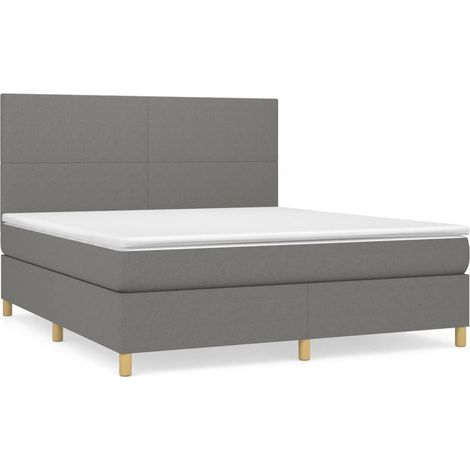 Maison Exclusive - Boxspringbett mit Matratze Dunkelgrau 180x200 (1/5)