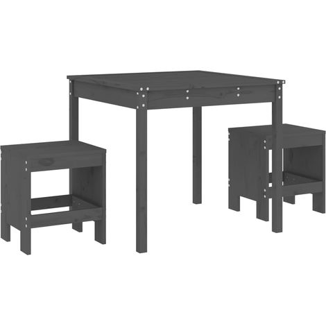 Maison Exclusive - 3-tlg. Garten-Bistro-Set Grau Massivholz Kiefe