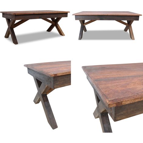 Table basse bois de récupération mélangé 110x60x45 cm - Table Basse - Meuble Rustique - Table En Bois - Table D'appoint - Design Vintage - Home & Living (1/5)