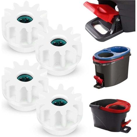 4 pièces de recharges pour balai à essorage rotatif – compatible Ocedar, Vileda et autres marques – pignons unidirectionnels avec roulement