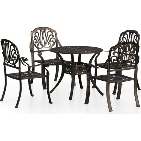 Maison Exclusive - 5-tlg. Bistro-Set Aluminiumguss Bronzen (1/5)