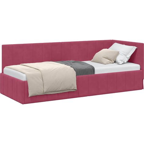 Maison Exclusive - Cornice del letto ad angolo Rosso Vino 80 cm x 200 cm Velluto