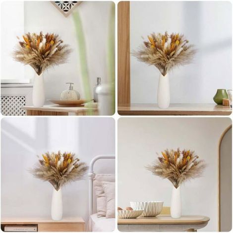 Décoration de Pampa séchée, 100 pièces de fleurs séchées naturelles 40-44 cm, bouquets de fleurs séchées naturelles (1/5)
