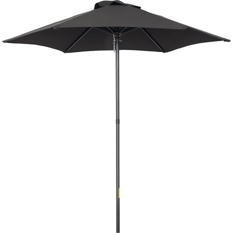 Sonnenschirm Ø196 cm, sechseckig Balkonschirm für Strand Balkon Garten, Schwarz