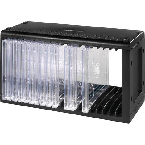 Étagère CD - HAMA - CD-Rack 20 - Noir - Dimensions 289x125x157 mm - Capacité 20 CD