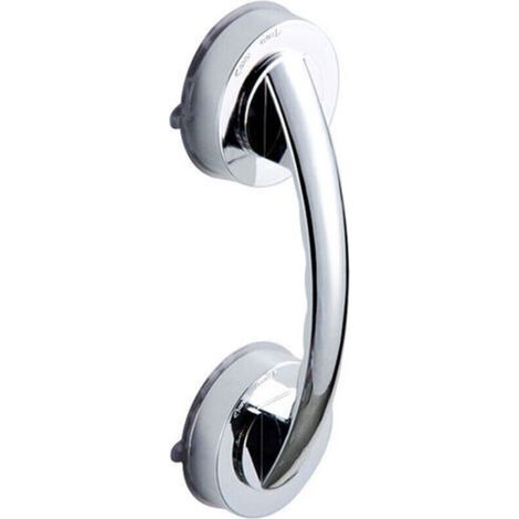 No-Drill Suction Cup Bathroom Grab Bar for Shower Door Handle, Anti-Slip, Silver L (1/5)