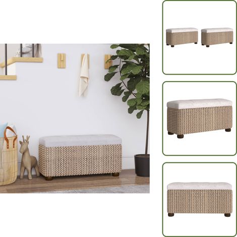 Sitzbänke mit Stauraum und Kissen in Grau 2 Stk. 69 cm Rohrkolben - Sitzbank - Stauraumbank - Wohnraumgestaltung - Möbel - Garderobe (1/5)