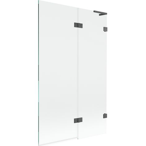 Mexen Lunar L pare-baignoire 2 volets droite 110 x 150 cm, transparent, gris canon brossé - 897L-110-100-66-00-P (1/5)