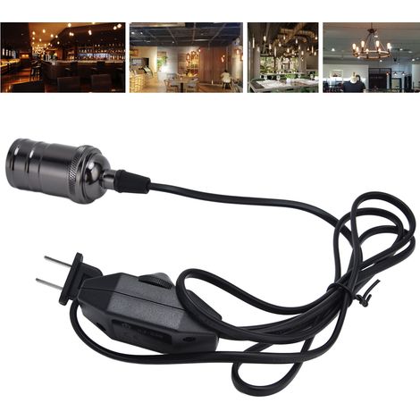 Douille E27/E26 pour suspension, douille rétro Edison, interrupteur, compatible avec variateur, noir perle (1/5)