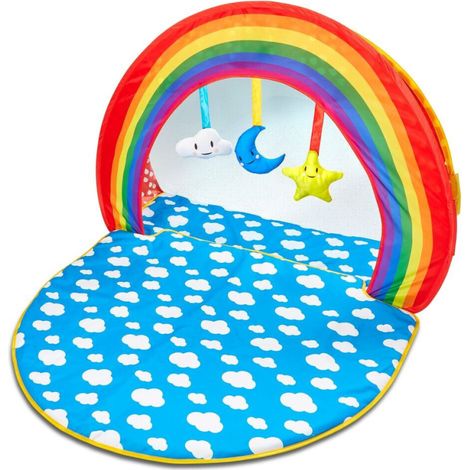 Tapis d'éveil et piscine à balles pour bébés - modèle arc-en-ciel (1/5)