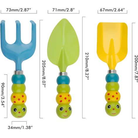 Ensemble de 3 outils de jardinage pour enfants, en acier inoxydable, idéal comme cadeau.