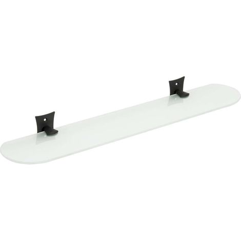 Badablage rechteckig 56 cm aus Stahl und Glas anthrazit Mod. Rebecca (1/3)