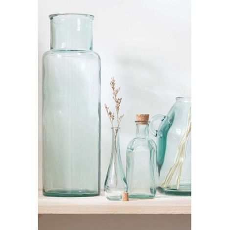 Vase Cylindrique Déco "Recyclé" 44cm Transparent (1/2)