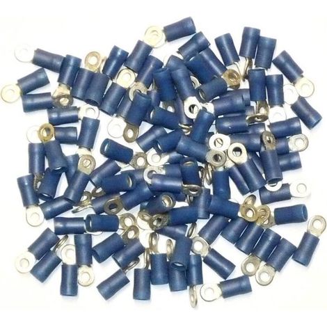 Conectores eléctricos de ojal de 3 vías azules, paquete de 100 conectores.