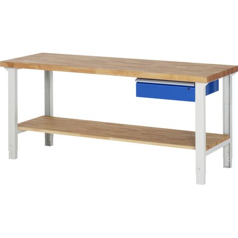 Rau Werkbank höhenverstellbar 7001A7, B2000xT700xH790-1140mm, 1x Schublade-TA (1/5)