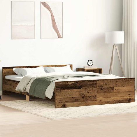 Bettgestell ohne Matratze Altholz-Optik 120x190cm Holzwerkstoff